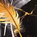 Pościel satynowa 180x200 22404 biała czarna złota pióra bawełniana Panel Pościel satynowa 180x200 22404 biała czarna złota pióra bawełniana Panel
