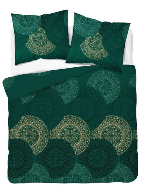 Pościel satynowa 180x200 4824 A zielona butelkowa złota geometria Home Satin 59 Pościel satynowa 180x200 4824 A zielona butelkowa złota geometria Home Satin 59