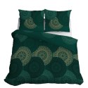 Pościel satynowa 180x200 4824 A zielona butelkowa złota geometria Home Satin 59 Pościel satynowa 180x200 4824 A zielona butelkowa złota geometria Home Satin 59