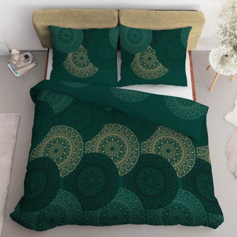 Pościel satynowa 180x200 4824 A zielona butelkowa złota geometria Home Satin 59 Pościel satynowa 180x200 4824 A zielona butelkowa złota geometria Home Satin 59