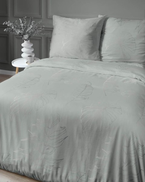 Pościel satynowa 180x200 4826 B seledynowa ciemna liście Home Satin 59 Pościel satynowa 180x200 4826 B seledynowa ciemna liście Home Satin 59