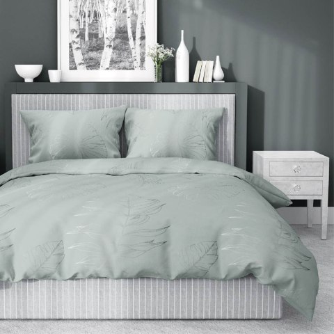 Pościel satynowa 180x200 4826 B seledynowa ciemna liście Home Satin 59 Pościel satynowa 180x200 4826 B seledynowa ciemna liście Home Satin 59