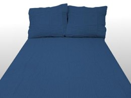 Pościel z kory 140x200 granatowa jednobarwna bawełna 100%