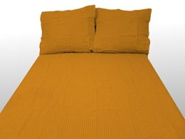 Pościel z kory 180x200 musztardowa jednobarwna bawełna 100%