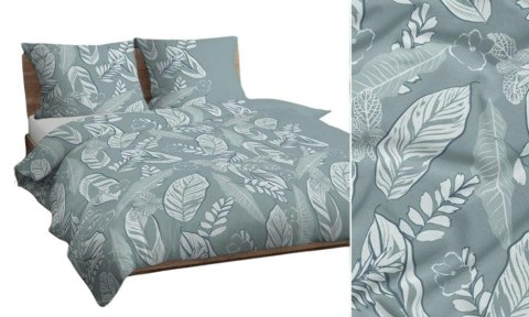 Poszewka bawełniana 50x60 miętowa biała liście 4834 A bawełna Max Poszewka bawełniana 50x60 miętowa biała liście 4834 A bawełna Max