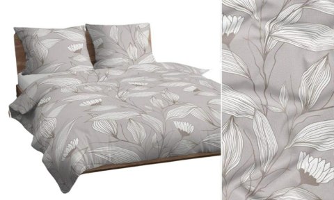 Poszewka bawełniana 70x80 beżowa jasna biała liście 4838 B bawełna Max Poszewka bawełniana 70x80 beżowa jasna biała liście 4838 B bawełna Max