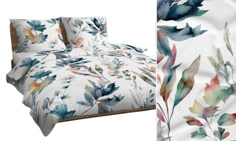 Poszewka bawełniana 70x80 biała turkusowa pomarańczowa liście 4835 A bawełna Max Poszewka bawełniana 70x80 biała turkusowa pomarańczowa liście 4835 A bawełna Max