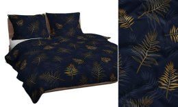 Poszewka bawełniana 70x80 granatowa złota ciemna paprocie 4736 C bawełna Max