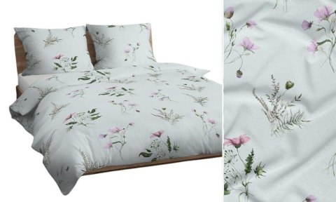 Poszewka bawełniana 70x80 miętowa zielona różowa kwiaty liście 4837 C bawełna Max Poszewka bawełniana 70x80 miętowa zielona różowa kwiaty liście 4837 C bawełna Max