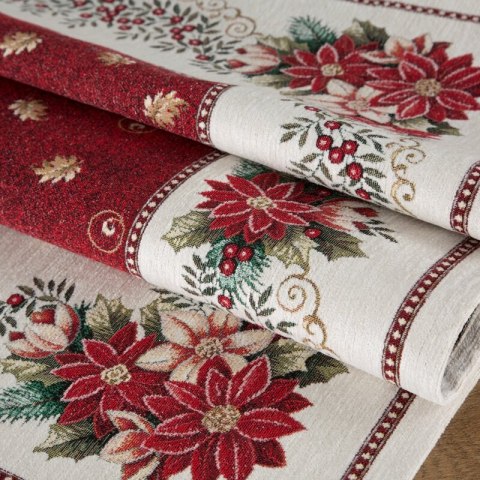 Poszewka świąteczna 45x45 naturalna kremowa czerwona gobelinowa Eurofirany Poszewka świąteczna 45x45 naturalna kremowa czerwona gobelinowa Eurofirany