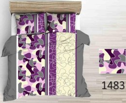 Poszewka z kory 40x40 fioletowa różowa kremowa puzzle zapinana na zamek 100% bawełna