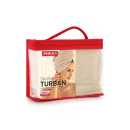 Turban kąpielowy do sauny 70x31 beżowy tkanina frotte 400g/m2 Zwoltex