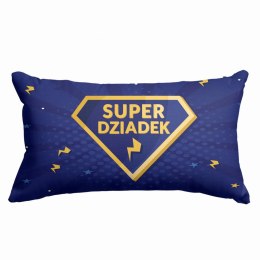 Poduszka bawełniana 30x50 fioletowa żółta Super Dziadek