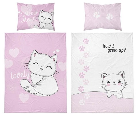 Pościel bawełniana 100x135 3158 D Kotka Meow-Meow różowa jasna dziecięca do łóżeczka jedna poszewka 40x60 Mayamoo 26 Pościel bawełniana 100x135 3158 D Kotka Meow-Meow różowa jasna dziecięca do łóżeczka jedna poszewka 40x60 Mayamoo 26