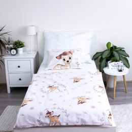 Pościel bawełniana 100x135 Bambi sarenka beżowa do łóżeczka 4768 poszewka 40x60 JF24