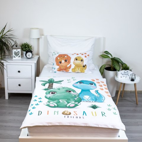Pościel bawełniana 100x135 Dinozaury biała kolorowa poszewka 40x60 JF24 Pościel bawełniana 100x135 Dinozaury biała kolorowa poszewka 40x60 JF24