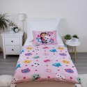 Pościel bawełniana 100x135 Koci domek Gabi różowa poszewka 40x60 Gabby`s Dollhouse JF24