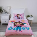 Pościel bawełniana 100x135 Koci domek Gabi różowa poszewka 40x60 Gabby`s Dollhouse JF24