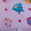 Pościel bawełniana 100x135 Koci domek Gabi różowa poszewka 40x60 Gabby`s Dollhouse JF24