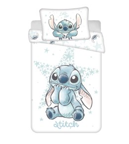 Pościel bawełniana 100x135 Lilo i Stitch biała niebieska poszewka 40x60 JF24