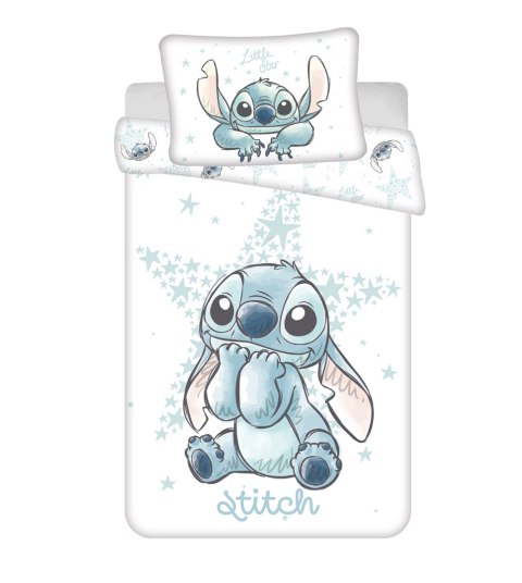 Pościel bawełniana 100x135 Lilo i Stitch biała niebieska poszewka 40x60 JF24 Pościel bawełniana 100x135 Lilo i Stitch biała niebieska poszewka 40x60 JF24