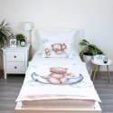 Pościel bawełniana 100x135 Miś księżyc biała szara poszewka 40x60 JF24 Pościel bawełniana 100x135 Miś księżyc biała szara poszewka 40x60 JF24