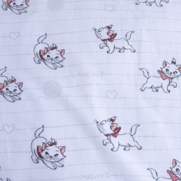 Pościel bawełniana 100x135 kotek Marie Cat Bow biała szara poszewka 40x60 JF24