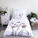 Pościel bawełniana 100x135 kotek Marie Cat Bow biała szara poszewka 40x60 JF24 Pościel bawełniana 100x135 kotek Marie Cat Bow biała szara poszewka 40x60 JF24