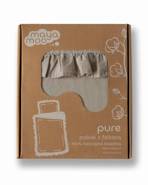 Pościel bawełniana 100x135 taupe dziecięca jednobarwna z falbanką Mayamoo 35 Pościel bawełniana 100x135 taupe dziecięca jednobarwna z falbanką Mayamoo 35