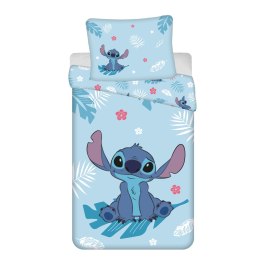 Pościel bawełniana 140x200 Lilo i Stitch niebieska poszewka 70x90 JF24