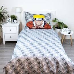 Pościel bawełniana 140x200 Naruto 2 szara kolorowa poszewka 70x90 JF24