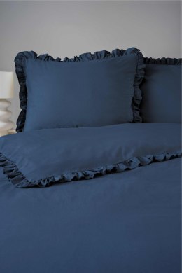 Pościel bawełniana 160x200 denim jednobarwna z falbanką Pure 23