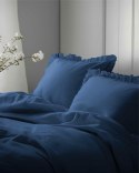Pościel bawełniana 160x200 denim jednobarwna z falbanką Pure 23 Pościel bawełniana 160x200 denim jednobarwna z falbanką Pure 23