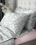 Pościel bawełniana 220x200 5237 B biała różowa zielona Lame Percale Pościel bawełniana 220x200 5237 B biała różowa zielona Lame Percale