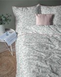 Pościel bawełniana 220x200 5237 B biała różowa zielona Lame Percale Pościel bawełniana 220x200 5237 B biała różowa zielona Lame Percale