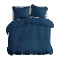 Pościel bawełniana 220x200 denim jednobarwna z falbanką Pure 23 Pościel bawełniana 220x200 denim jednobarwna z falbanką Pure 23