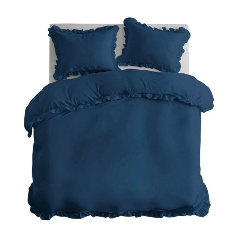 Pościel bawełniana 220x200 denim jednobarwna z falbanką Pure 23 Pościel bawełniana 220x200 denim jednobarwna z falbanką Pure 23