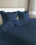 Pościel bawełniana 220x200 denim jednobarwna z falbanką Pure 23 Pościel bawełniana 220x200 denim jednobarwna z falbanką Pure 23