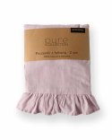Pościel bawełniana 220x200 różowa jednobarwna z falbanką Pure 23 Pościel bawełniana 220x200 różowa jednobarwna z falbanką Pure 23