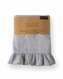Pościel bawełniana 220x200 szara jasna jednobarwna z falbanką Pure 23 Pościel bawełniana 220x200 szara jasna jednobarwna z falbanką Pure 23