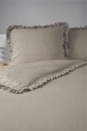 Pościel bawełniana 220x200 taupe jednobarwna z falbanką Pure 23 Pościel bawełniana 220x200 taupe jednobarwna z falbanką Pure 23
