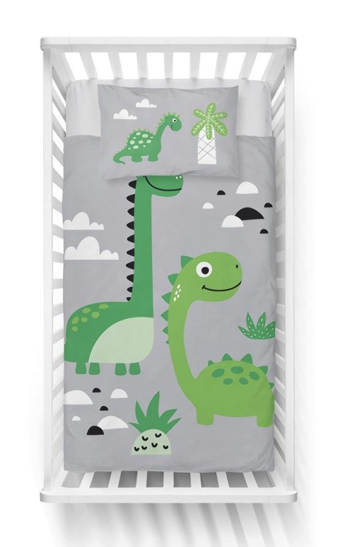 Pościel bawełniana 90x120 5135 B Dinozaury szara zielona dziecięca do łóżeczka jedna poszewka 40x60 Mayamoo 26 Pościel bawełniana 90x120 5135 B Dinozaury szara zielona dziecięca do łóżeczka jedna poszewka 40x60 Mayamoo 26