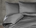 Pościel satynowa 180x200 szara z lamówką Mako Satin 62 Pościel satynowa 180x200 szara z lamówką Mako Satin 62
