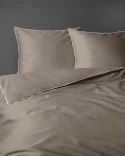 Pościel satynowa 180x200 taupe z lamówką Mako Satin 62 Pościel satynowa 180x200 taupe z lamówką Mako Satin 62