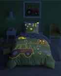 Pościel świecąca w ciemności 160x200 5417 A Farma zielona biała czerwona Fluo 64 Pościel świecąca w ciemności 160x200 5417 A Farma zielona biała czerwona Fluo 64