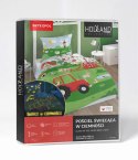 Pościel świecąca w ciemności 160x200 5417 A Farma zielona biała czerwona Fluo 64 Pościel świecąca w ciemności 160x200 5417 A Farma zielona biała czerwona Fluo 64