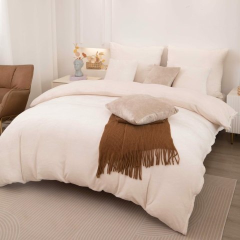Pościel z mikrofibry 220x200 Cozy kremowa miś pluszowa I23 Pościel z mikrofibry 220x200 Cozy kremowa miś pluszowa I23