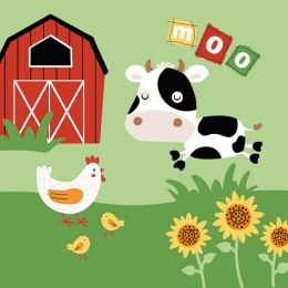 Poszewka bawełniana 40x40 Farma zielona czerwona szara PSBA 39 B Mayamoo 26