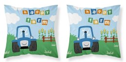 Poszewka bawełniana 40x40 Traktor niebieska zielona PSBA 40 A Mayamoo 26