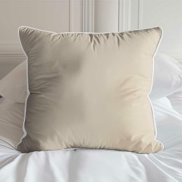 Poszewka satynowa 40x40 beżowa jasna z lamówką Mako Satin 62